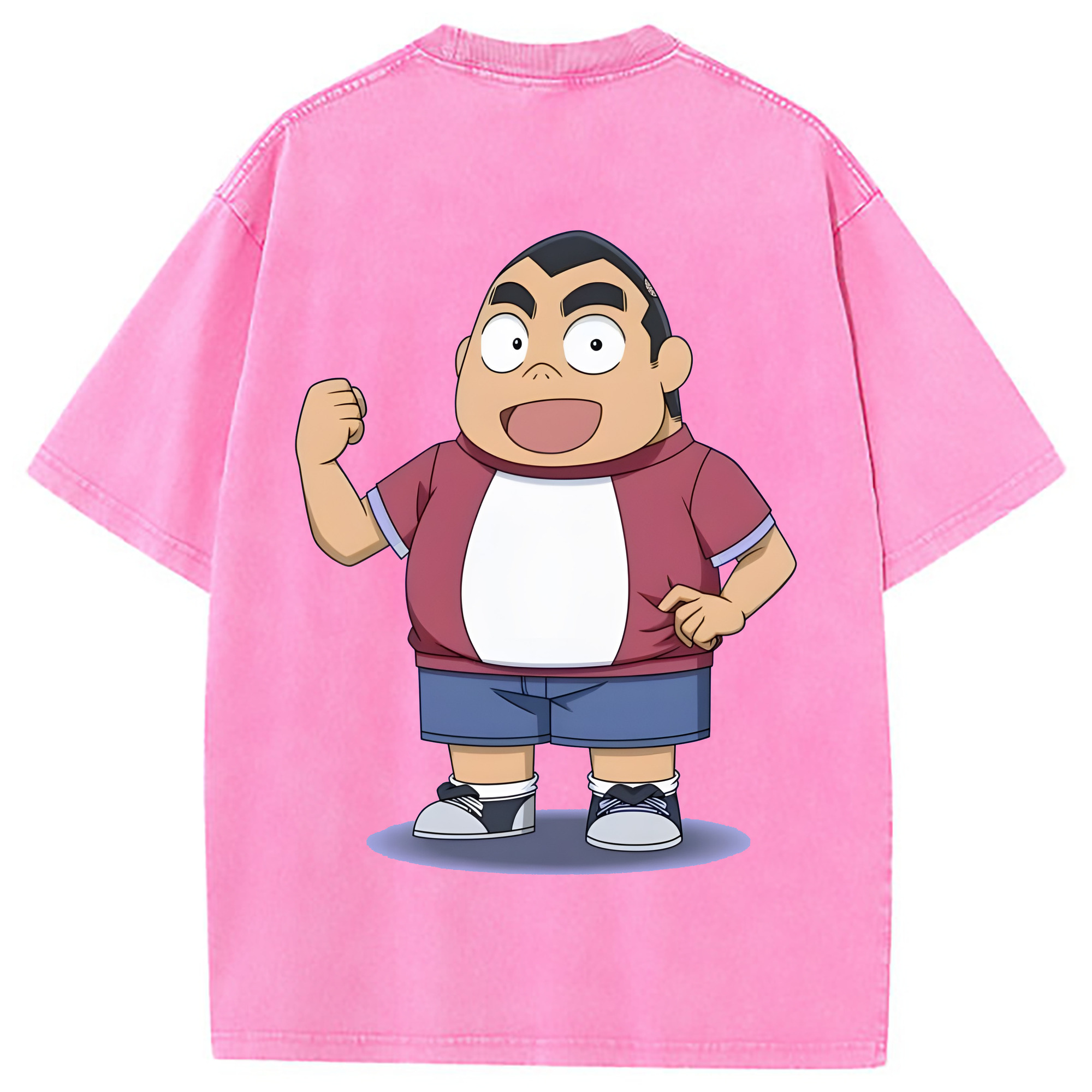 （画像用） 名探偵コナン 小嶋 元太 こじま げんた Detective Conan Kojima Genta 綿100% ヴィンテージ風 半袖Tシャツ（背面プリント）